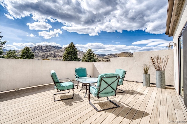 330 Ptarmigan St, Golden, CO 80403 - wooden terrace featuring a mountain view