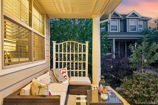 3240 Spruce St, Denver, CO 80238 - view of patio / terrace featuring outdoor lounge area and a porch