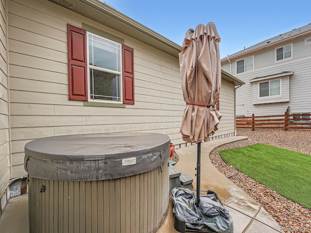 22466 E Layton Cir, Aurora, CO 80015 - view of patio featuring a hot tub