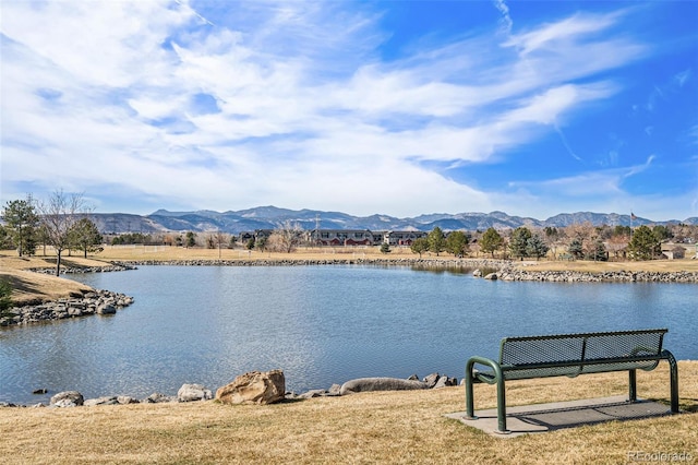 view of water feature featuring a mountain view