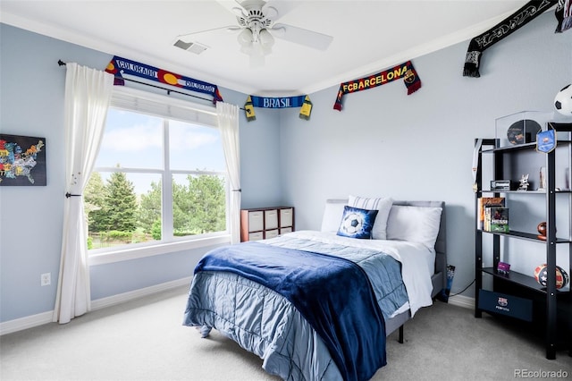 6032 Umber St, Arvada, CO 80403 - bedroom featuring carpet flooring, baseboards, and ceiling fan