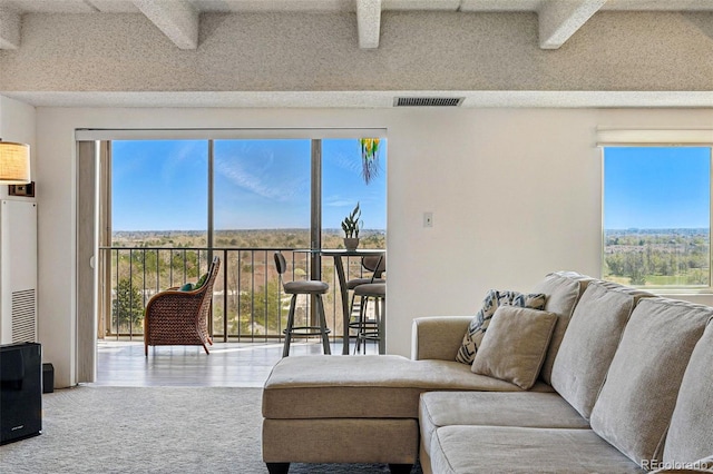 7877 E Mississippi Ave Unit 1008, Denver, CO 80247 - carpeted living room featuring plenty of natural light and visible vents
