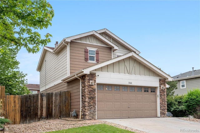 13664 Linden Ct, Thornton, CO 80602 - craftsman-style home with board and batten siding, stone siding, and concrete driveway