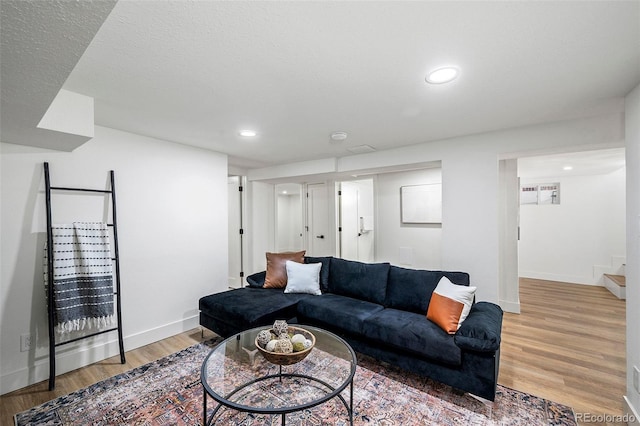 living room featuring hardwood / wood-style flooring