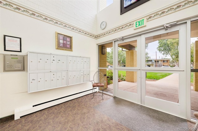 interior space with mail boxes