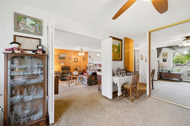 interior space featuring carpet flooring