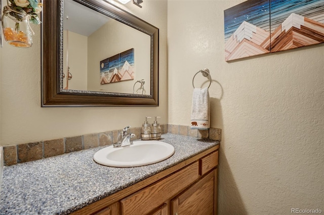 320 Morning Sun Dr, Woodland Park, CO 80863 - bathroom featuring vanity and a textured wall