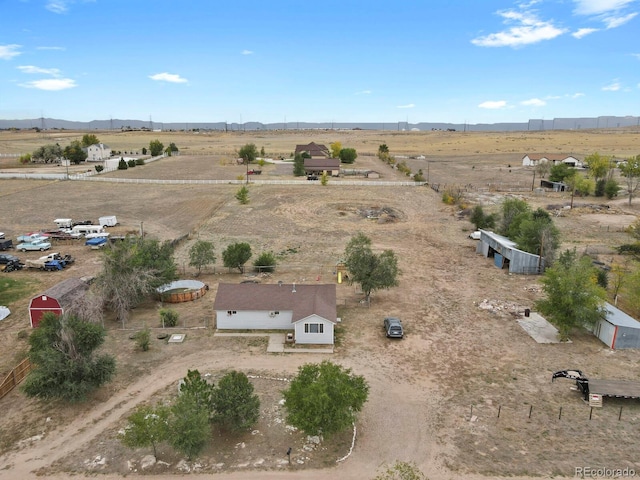 aerial view featuring a rural view