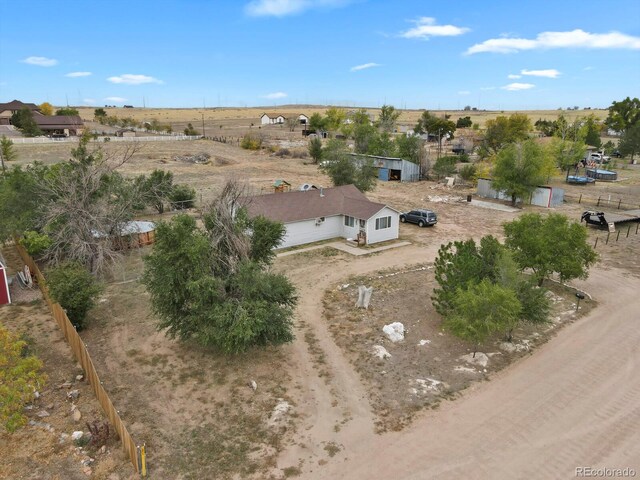 bird's eye view with a rural view