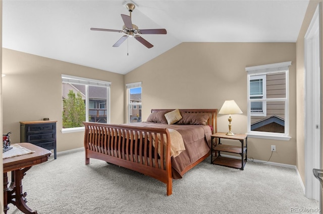 16685 E 101st Ave, Commerce City, CO 80022 - bedroom with baseboards, carpet, ceiling fan, and lofted ceiling