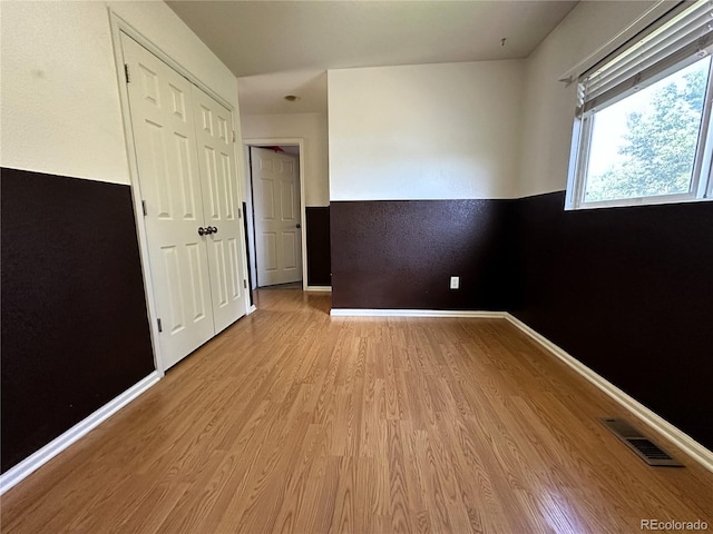 empty room featuring light wood-type flooring