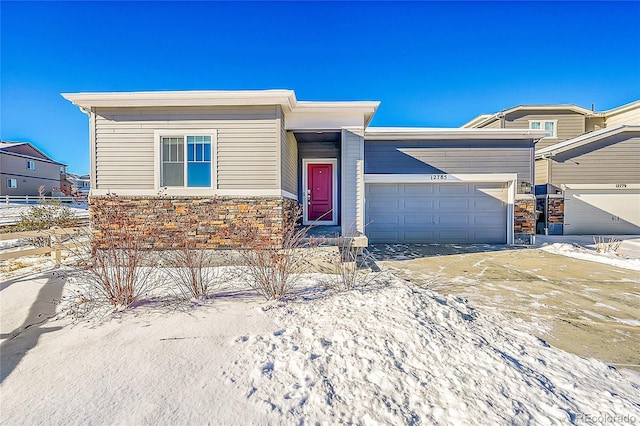 view of front of house with a garage