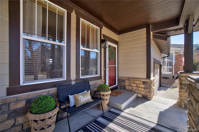 view of patio with a porch