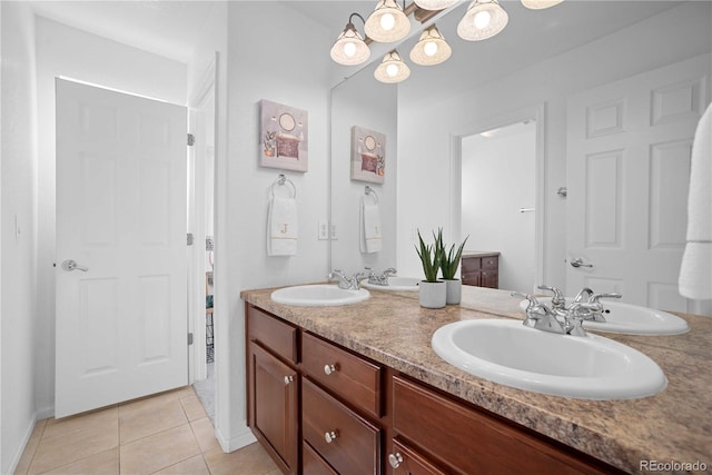 bathroom featuring vanity and tile patterned floors