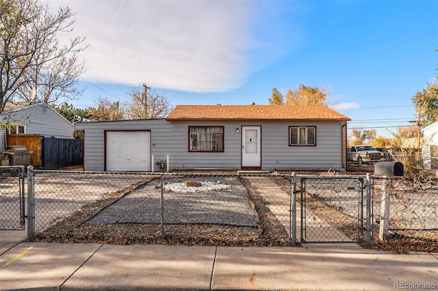 single story home featuring a garage