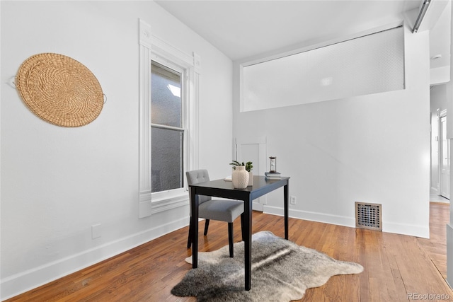 office featuring hardwood / wood-style flooring