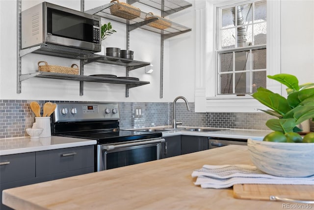 kitchen featuring sink, backsplash, and stainless steel appliances