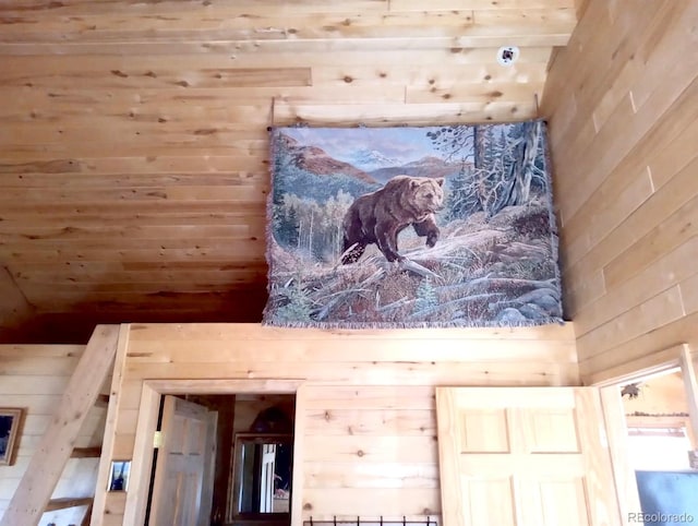 interior details with wooden walls