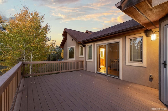 13909 Stone Chimney Ln, Pine, CO 80470 - view of deck at dusk