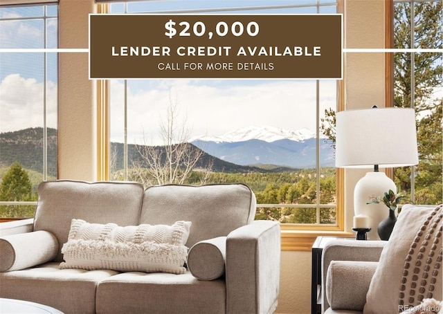 13909 Stone Chimney Ln, Pine, CO 80470 - interior space with a mountain view and plenty of natural light