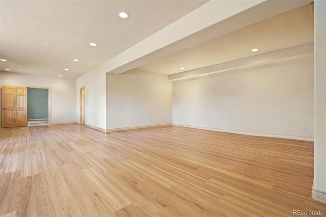 13909 Stone Chimney Ln, Pine, CO 80470 - unfurnished room with recessed lighting and light wood-style flooring
