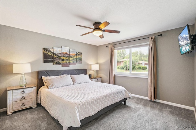 6066 Simms St, Arvada, CO 80004 - bedroom with dark colored carpet and ceiling fan