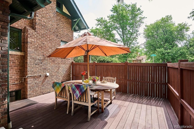 2201 Cherry St, Denver, CO 80207 - wooden terrace featuring outdoor dining space