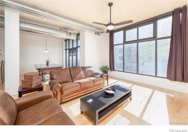 3100 Huron St Unit 3P, Denver, CO 80202 - living area with ceiling fan