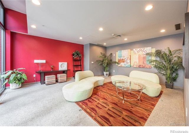 3100 Huron St Unit 3P, Denver, CO 80202 - living room with carpet flooring and recessed lighting