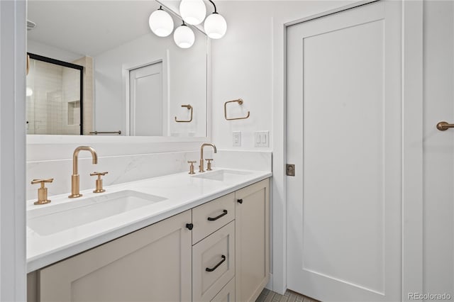 456 Cherry St, Denver, CO 80220 - full bathroom featuring double vanity and a stall shower