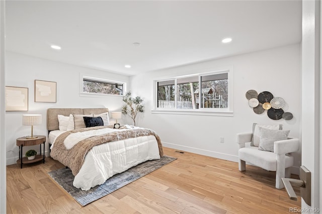 456 Cherry St, Denver, CO 80220 - bedroom with baseboards, wood finished floors, and recessed lighting