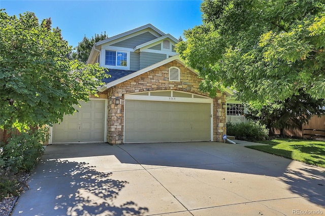 view of front of house with a garage