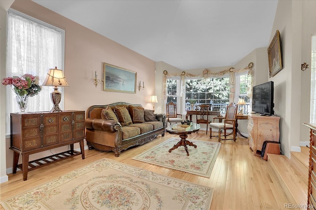 living room featuring light hardwood / wood-style flooring