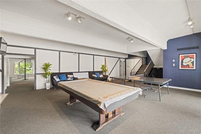 555 E 10th Ave Unit 111, Denver, CO 80203 - game room with rail lighting, carpet flooring, baseboards, and pool table