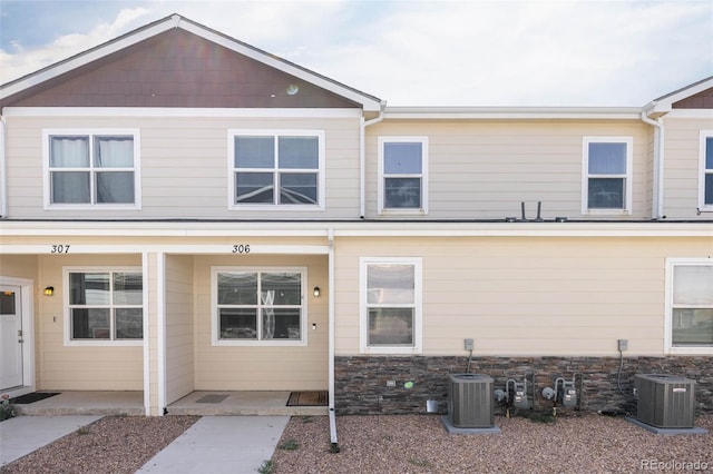 view of front of house featuring central AC