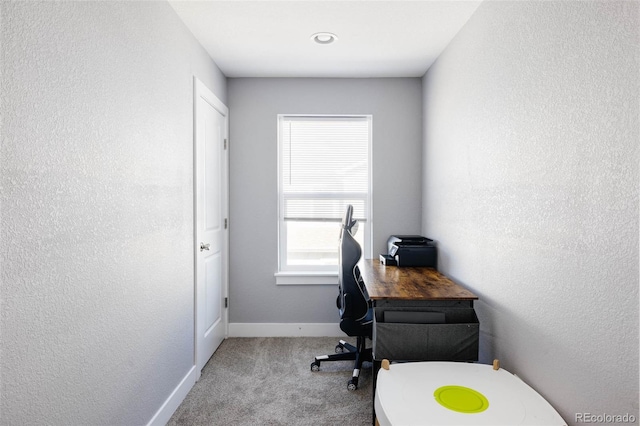 office with light colored carpet