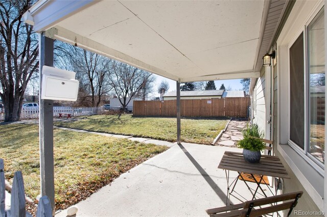 view of patio / terrace with fence