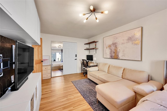 living area featuring light wood-type flooring