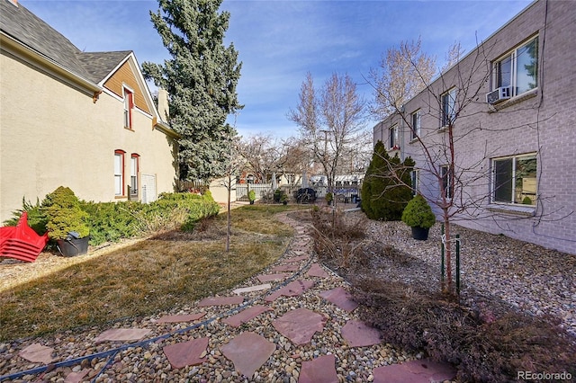 view of yard with fence