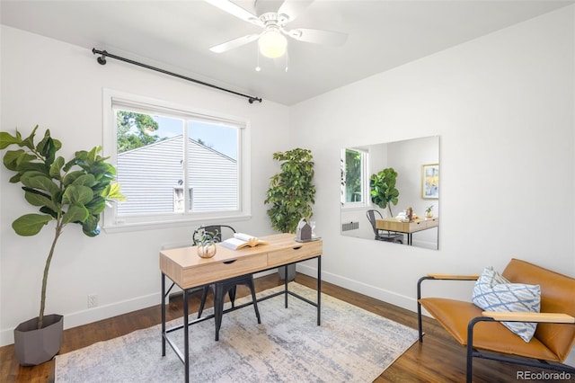 5167 S Pearl St, Littleton, CO 80121 - home office with ceiling fan and wood finished floors