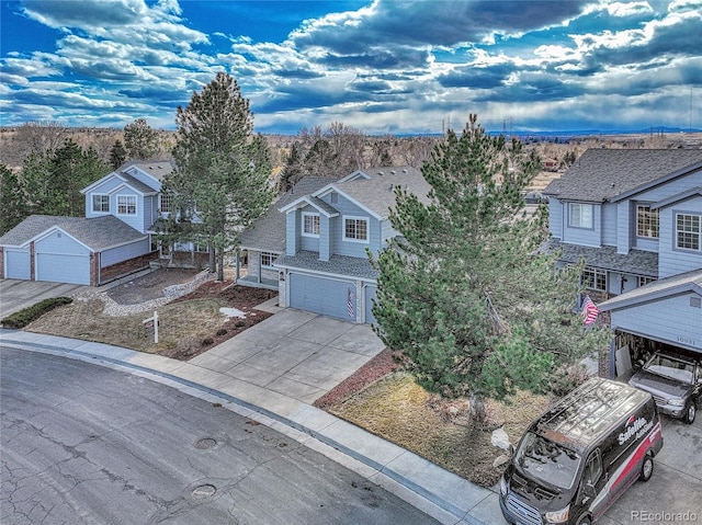 drone / aerial view with a residential view