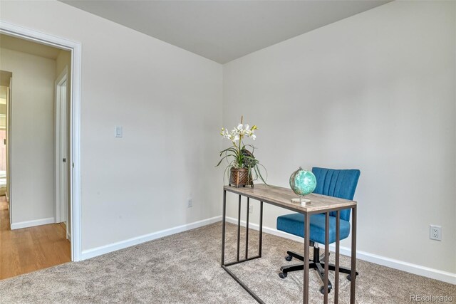 office area with carpet floors