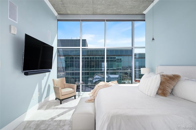1700 Bassett St Unit 2315, Denver, CO 80202 - bedroom with floor to ceiling windows and baseboards