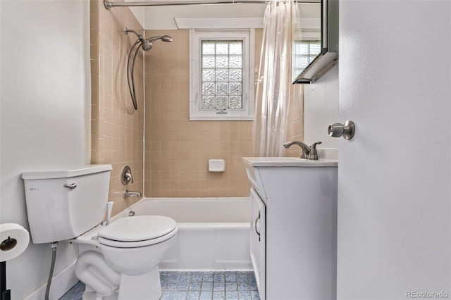 4654 Bryant St, Denver, CO 80211 - bathroom with vanity and shower / bathtub combination with curtain