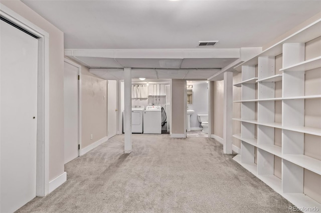 4654 Bryant St, Denver, CO 80211 - finished below grade area with separate washer and dryer and carpet flooring