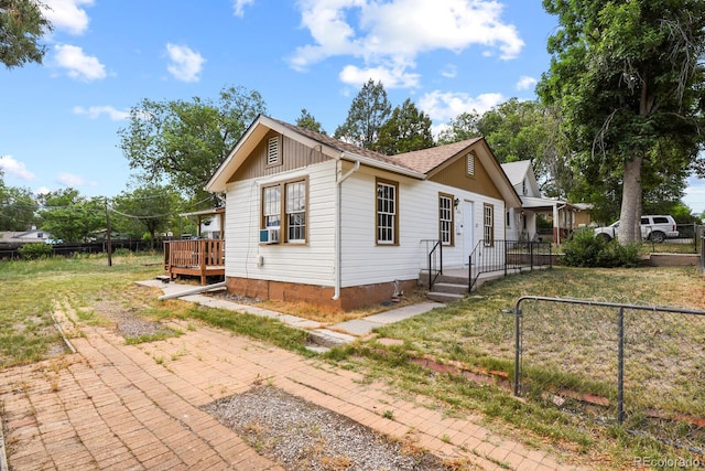 exterior space with cooling unit and a deck