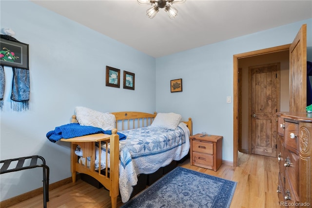 bedroom featuring light hardwood / wood-style floors