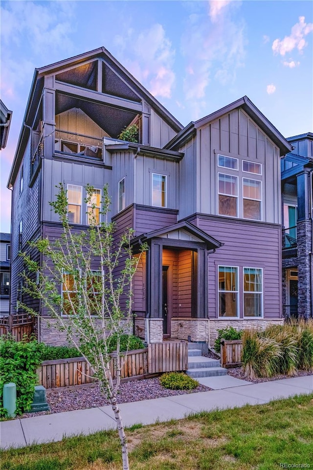 1919 W 165th Way, Broomfield, CO 80023 - view of front facade featuring board and batten siding and stone siding