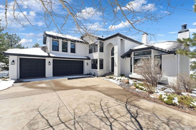 view of front of house with a garage