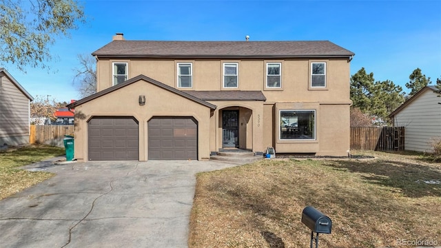 view of front facade featuring a garage